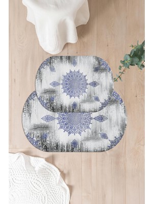 PremiumPort Yıkanabilir Oval Banyo Paspası ve Klozet Takımı, Şık ve Pratik Kullanım