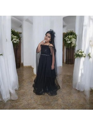 Ahsenim Bebe Pul Payet Robalı Tül Kol Gezboy Abiye Elbise