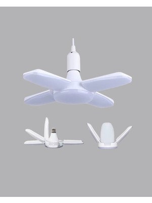 Shekip Jewellery Katlanabilir 4 Kollu LED Ampül 60 Watt 6000 Lumen Beyaz Işık