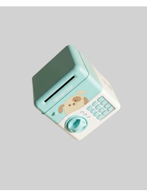 Shekip Jewellery Su Yeşili Elektronik Şifreli Atm Tasarımlı Para Biriktirme Kumbarası