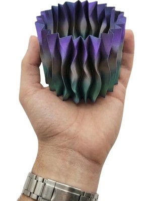 Shekip Jewellery Modern Dalgalı Yüzey Tasarımlı Mor 3D Dekoratif Saksı Vazo