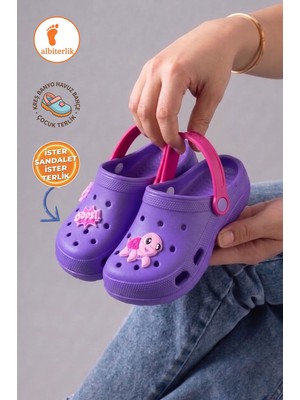 Gezer Süslü Kız Bebek&çocuk Önü Kapalı Terlik Sandalet Bahçe Plaj Havuz Banyo Kreş Terlik