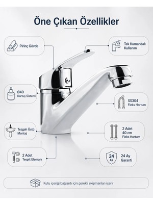 Itimat Mıx Lavabo Bataryası Vega 352