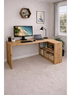 258 MoLife Ren Çalışma Masası , Bilgisayar Masası Kitaplıklı