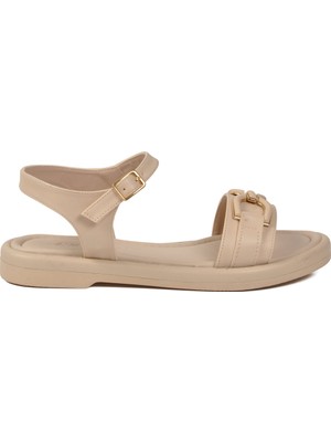 Ayakmod Bej Hafif Comfortsole Taban Kadın Sandalet 35442 Z