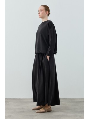 Merwishop Merwish Basic Bambu Pantolonlu Takım 1804 Siyah