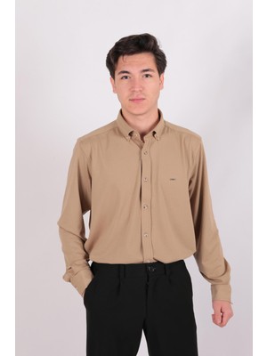 Twin Lion Twin Lıon 408 Slimfit Örme Armürlü Düz Gömlek