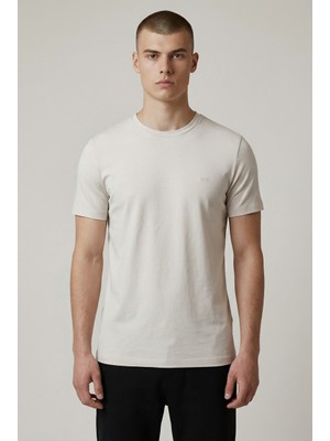 Erkek Coonless Rayon Kumaş Sıfır Yaka Taş Tshirt
