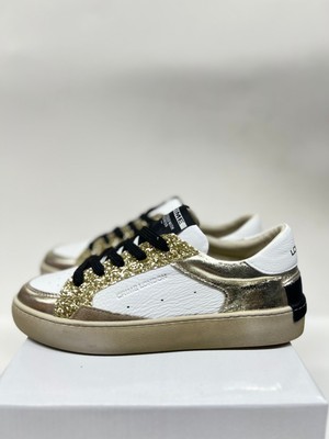 Tesla Shoes Hakiki Deri Gold Tasarım Sneaker