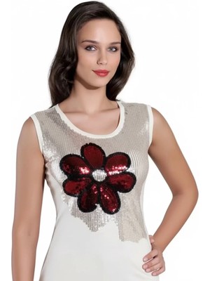 Modenya Şahinler Bayan Simli Sıfır Kol Atlet B388