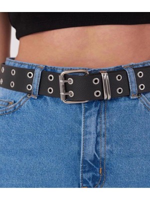 Fiori Kuşgözü Detaylı Kadın Kemer Pantolon Kemeri Ceket Kemeri Gothic Kemer Zincirsiz