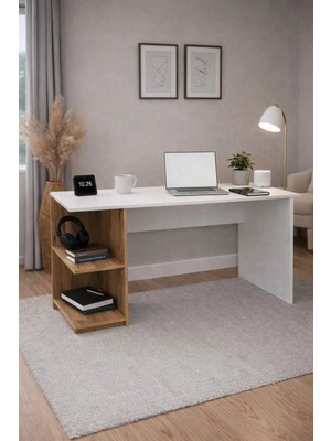 258 MoLife Arya Çalışma Masası, Kitaplıklı Bilgisayar Masası, Ofis Masası - Renkli