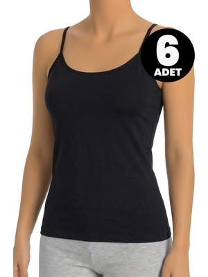 Öts 6'lı Kadın Atlet Ip Askılı (%96 Pamuk - %4 Elastan)