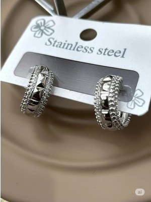Famemus Accessory Çelik Silver Küpe