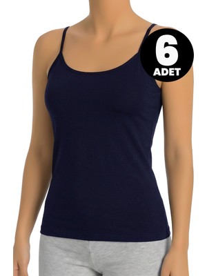 Öts 6'lı Kadın Atlet Ip Askılı (%96 Pamuk - %4 Elastan)