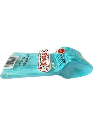 Omeyva Plastik Turkuaz Renk Kaşık - Parti Davet Piknik Çorba Yemek Kaşığı - 18 Cm. - 25 Adetlik Paket