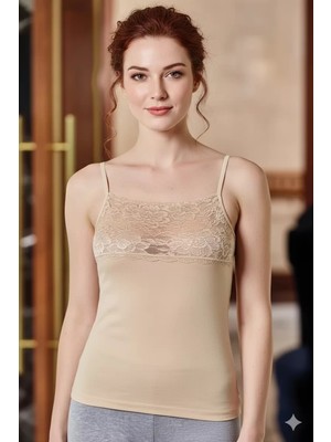 Modenya Berrak Kadın Dantelli Ip Askılı Atlet 2046