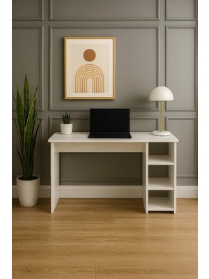 258 MoLife Kitaplıklı Çalışma Masası Dexa - Beyaz