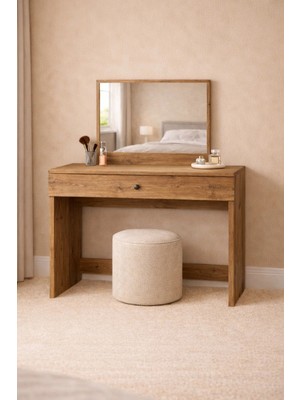 258 MoLife Asya Makyaj Masası, Aynalı Çekmeceli Makyaj Masası - Atlas Çam