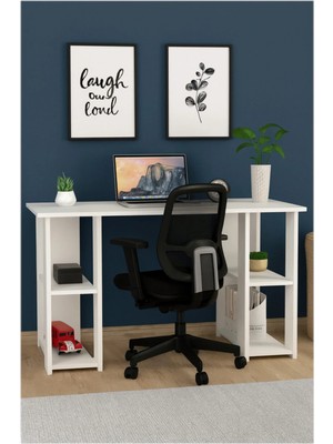 258 MoLife Zen Kitaplıklı Çalışma Masası - Bilgisyar Masası