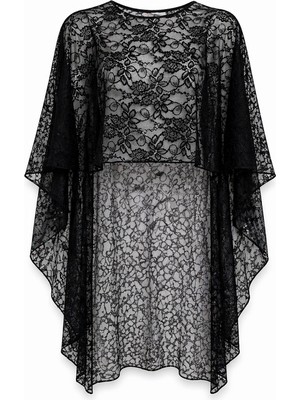 Aquella Triko Dantel Siyah  Kaftan