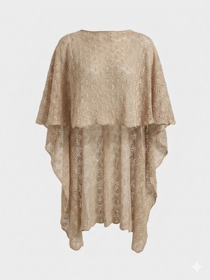 Aquella Triko Dantel Bej  Kaftan