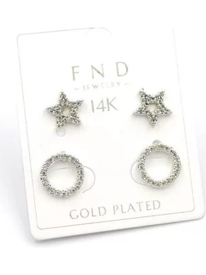 Die Grup Çoklu Yıldız Küpe - Gümüş