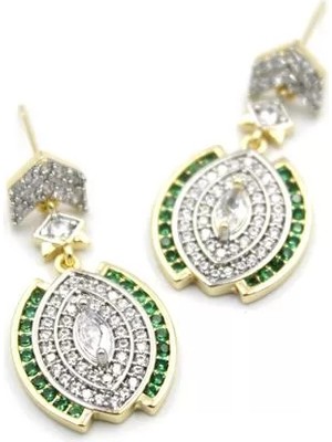 Die Grup Taşlı Küpe - Yeşil