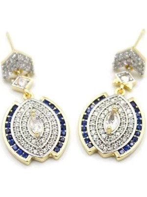 Die Grup Taşlı Küpe - Mavi