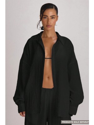 Tarz Cool Kadın Oversize Keten Gömlek – Hafif Dokulu Yazlık Rahat Kesim Plaj & Günlük Şık Kombin