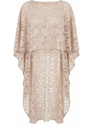 Aquella Triko Dantel Bej  Kaftan