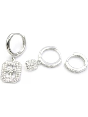 Die Grup 3'lü Kutup Yıldızı Küpe - Gümüş