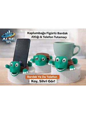 Alse 3D Kaplumbağa Bardak Altlığı &telefon Tutamacı