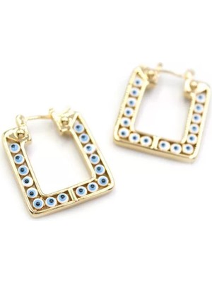 Die Grup Kare Nazar Küpe - Altın