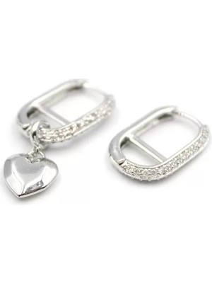 Die Grup Kalp Sallantılı Küpe - Gümüş