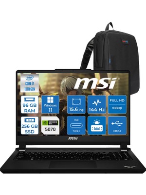 Msi Cyborg 15 Max C13WG-070XTR Intel Core I7 13620H 96GB Ddr5 256GB SSD Geforce RTX5070 100W Gddr7 8gb Windows 11 Pro 15.6" IPS Fullhd (1920X1080) 144Hz Oyuncu Bilgisayarı 070XTRP36 + Zetta Çanta