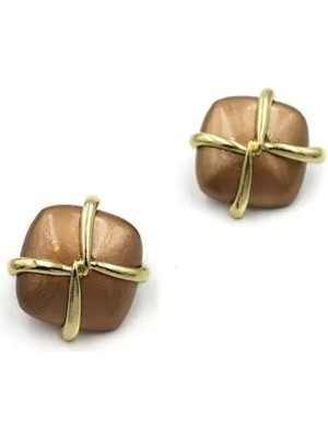 Die Grup Otantik Düğüm Küpe - Kahverengi