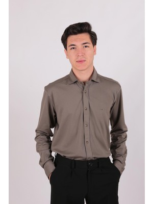 Twin Lion Twin Lıon 408 Slimfit Örme Düz Gömlek
