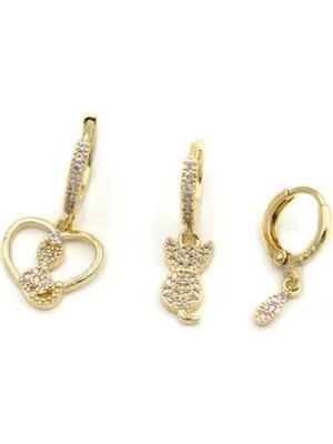 Die Grup 3'lü Halka Küpe - Altın