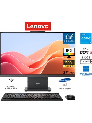 Lenovo ıdeacentre Aıo Intel Core I5 13420H 32GB 512GB SSD Sıyah W11PRO 27" Fhd All In One Bilgisayar Duddı