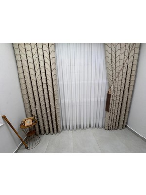 Nivemes Home Nivemeshome Yeni Sezon Gümüş Simli 3 Bantlı 1/2,5 Pileli Tül Perde Apm