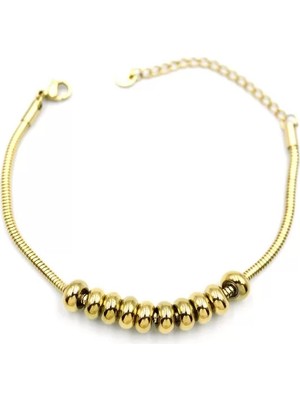 Die Grup Halkalı Yılan Zincir Bileklik - Altın