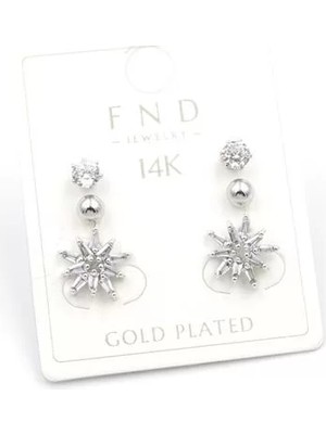 Die Grup Çoklu Çiçek Küpe - Gümüş