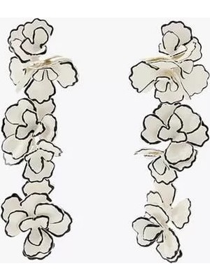 Die Grup Çiçek Küpe - Beyaz