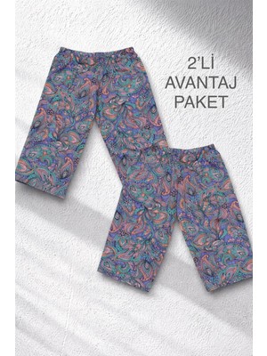 ByDon Penye Çocuk Desenli Tayt 2'li Avantaj Paket