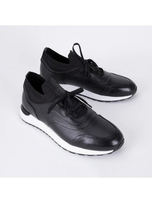 Trust Shoes D546T Erkek Sneaker Spor Ayakkabı, Hakiki Deri & Knit Üst, Eva Taban Günlük Kullanım