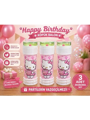 Bkmc Party Happy Birthday Pembe Kedi Temalı Köpük Balon 10’lu Ekonomik Set – Çocuk Doğum Günü Parti Oyuncağı Eğlenceli Baloncuk