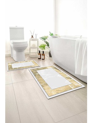 PremiumPort Yumuşak ve Kaymaz 2'li Banyo Paspası, Yıkanabilir, 60X100 ve 50X60 Ölçü