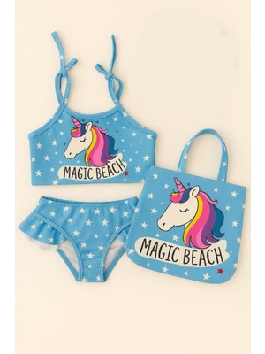 Öykü Kids Çantalı Kız Çocuk Bikini Takımı