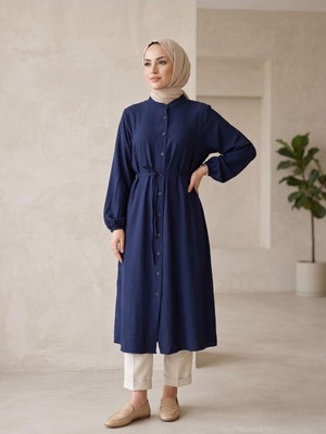 Miostil Hakim Yaka Uzun Tunik-Lacivert